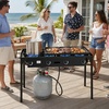 image:imageOutvita 3 Burner Propane Gas Stove for Outdoor Cooking 225000 BTU  Camping Cooker with Windscreen for Cooking BBQ Baking Turkey FryingFour Burners