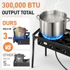 image:imageOutvita 3 Burner Propane Gas Stove for Outdoor Cooking 225000 BTU  Camping Cooker with Windscreen for Cooking BBQ Baking Turkey FryingFour Burners