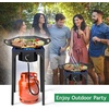 image:imageOutvita 3 Burner Propane Gas Stove for Outdoor Cooking 225000 BTU  Camping Cooker with Windscreen for Cooking BBQ Baking Turkey FryingSingle Burner