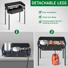 image:imageOutvita 3 Burner Propane Gas Stove for Outdoor Cooking 225000 BTU  Camping Cooker with Windscreen for Cooking BBQ Baking Turkey FryingThree BurnersWindscreen