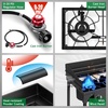 image:imageOutvita 3 Burner Propane Gas Stove for Outdoor Cooking 225000 BTU  Camping Cooker with Windscreen for Cooking BBQ Baking Turkey FryingThree BurnersWindscreen