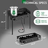 image:imageOutvita 3 Burner Propane Gas Stove for Outdoor Cooking 225000 BTU  Camping Cooker with Windscreen for Cooking BBQ Baking Turkey FryingThree BurnersWindscreen