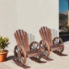 image:imageOutvita Wooden Rocking Chair for Garden Patio Backyard Porch Dark BrownCarbonized