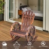 image:imageOutvita Wooden Rocking Chair for Garden Patio Backyard Porch Dark BrownCarbonized