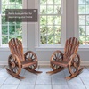 image:imageOutvita Wooden Rocking Chair for Garden Patio Backyard Porch Dark BrownCarbonized