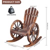image:imageOutvita Wooden Rocking Chair for Garden Patio Backyard Porch Dark BrownCarbonized