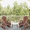 image:imageOutvita Wooden Rocking Chair for Garden Patio Backyard Porch Dark BrownCarbonized