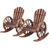 image:imageOutvita Wooden Rocking Chair for Garden Patio Backyard Porch Dark BrownCarbonized