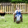 image:imageOutvita Wooden Rocking Chair for Garden Patio Backyard Porch Dark BrownCarbonized