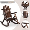 image:imageOutvita Wooden Rocking Chair for Garden Patio Backyard Porch Dark BrownDark Brown