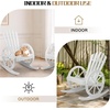 image:imageOutvita Wooden Rocking Chair for Garden Patio Backyard Porch Dark BrownWhite