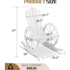 image:imageOutvita Wooden Rocking Chair for Garden Patio Backyard Porch Dark BrownWhite