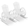 image:imageOutvita Wooden Rocking Chair for Garden Patio Backyard Porch Dark BrownWhite
