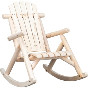 image:imageOutvita Wooden Rocking Chair for Garden Patio Backyard Porch Dark BrownNatural