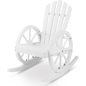 image:imageOutvita Wooden Rocking Chair for Garden Patio Backyard Porch Dark BrownWhite